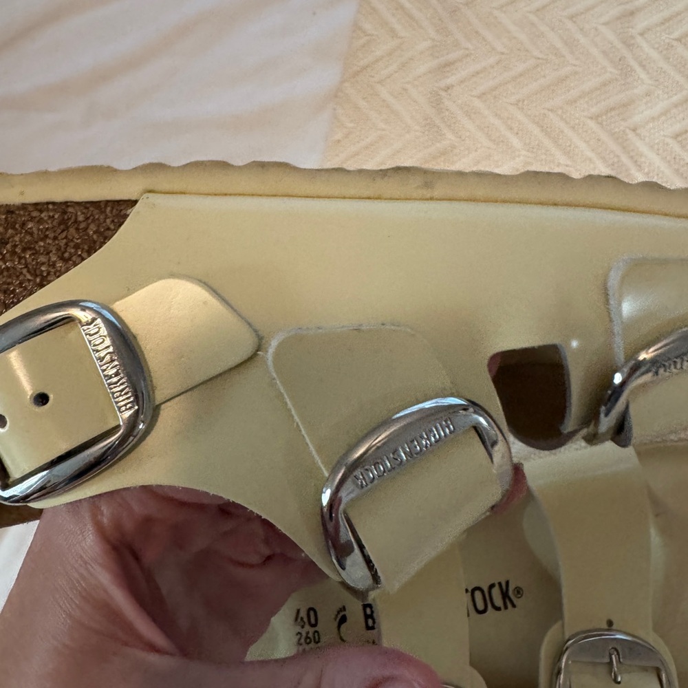 Birkenstock Milano Big Buckle Cream Sandals with Silver Size 40 - Picture 6 of 12